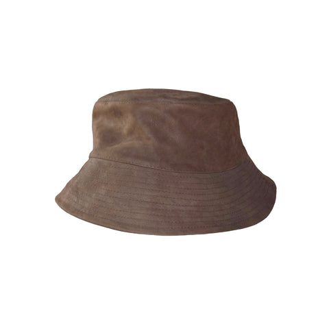CAPPELLO BUCKET "VERA PELLE" IN PELLE MARRONE