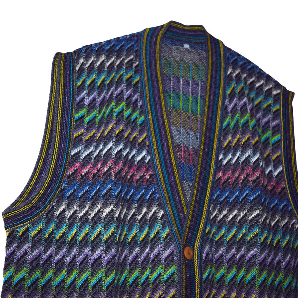 SLEEVELESS "MULTICOLOR" CARDIGAN