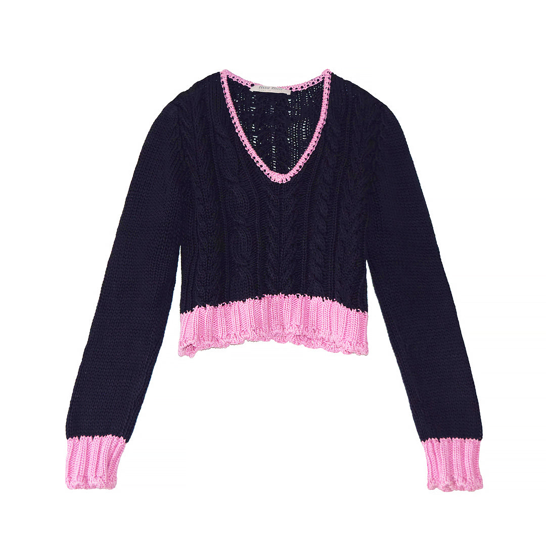 "MIU MIU" MAGLIONE IN LANA CORTO